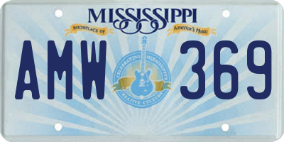 MS license plate AMW369