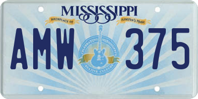 MS license plate AMW375