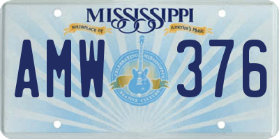 MS license plate AMW376