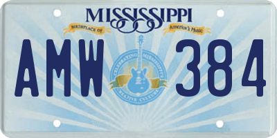MS license plate AMW384