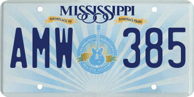 MS license plate AMW385