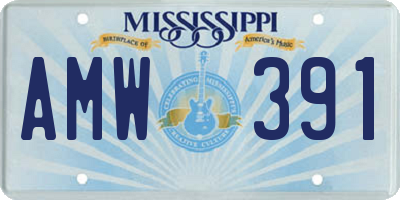 MS license plate AMW391