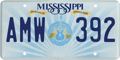 MS license plate AMW392