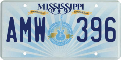 MS license plate AMW396