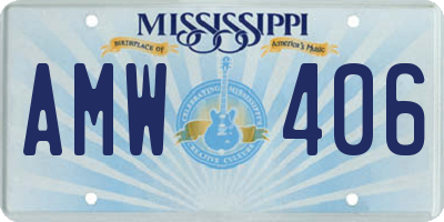 MS license plate AMW406