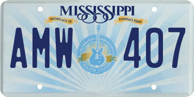 MS license plate AMW407