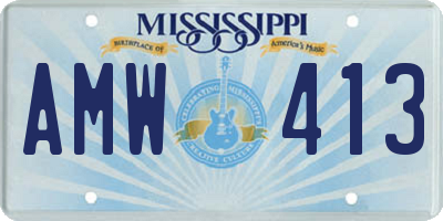 MS license plate AMW413
