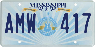 MS license plate AMW417