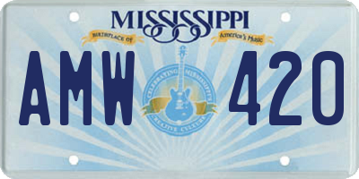 MS license plate AMW420
