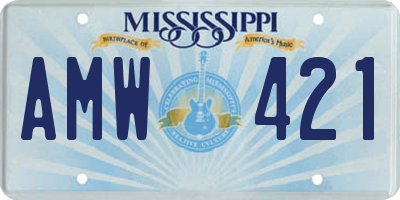 MS license plate AMW421