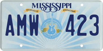 MS license plate AMW423