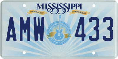 MS license plate AMW433