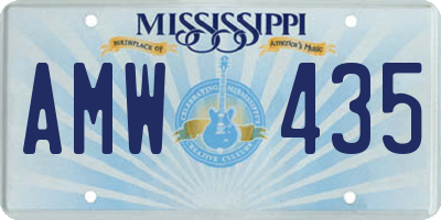 MS license plate AMW435