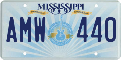 MS license plate AMW440