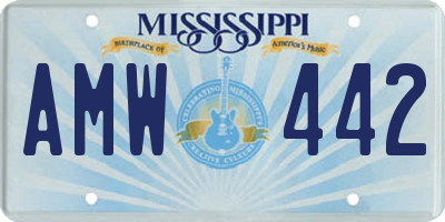 MS license plate AMW442