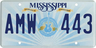 MS license plate AMW443