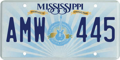 MS license plate AMW445