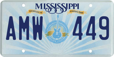 MS license plate AMW449