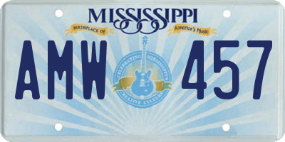 MS license plate AMW457