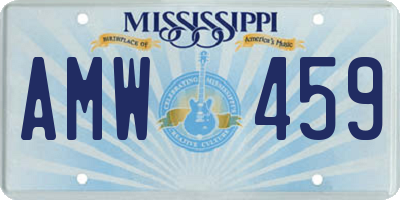 MS license plate AMW459