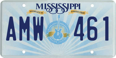MS license plate AMW461