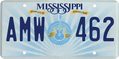 MS license plate AMW462