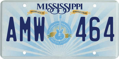 MS license plate AMW464