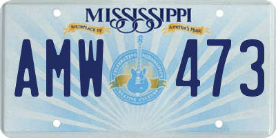 MS license plate AMW473