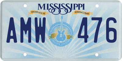 MS license plate AMW476