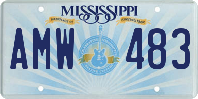 MS license plate AMW483