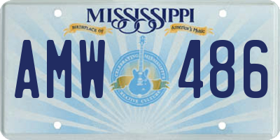 MS license plate AMW486