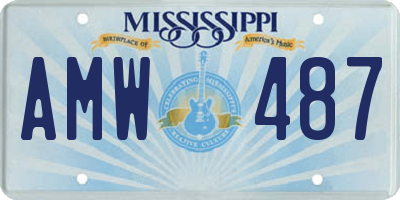 MS license plate AMW487