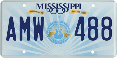 MS license plate AMW488