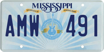 MS license plate AMW491