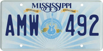 MS license plate AMW492