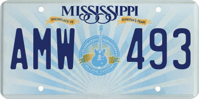 MS license plate AMW493