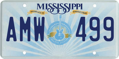 MS license plate AMW499