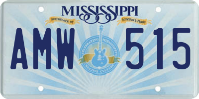 MS license plate AMW515