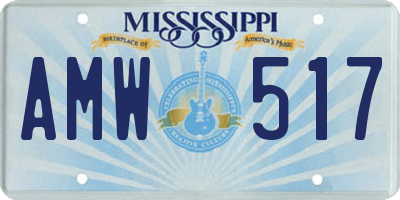 MS license plate AMW517