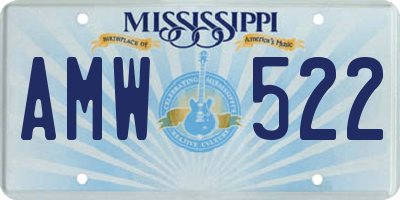 MS license plate AMW522