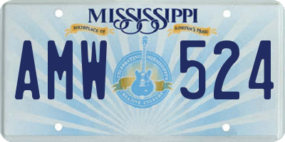MS license plate AMW524