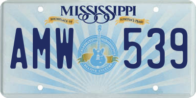MS license plate AMW539