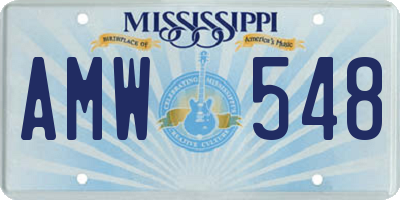 MS license plate AMW548