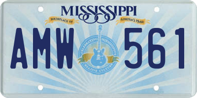 MS license plate AMW561
