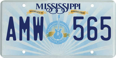 MS license plate AMW565