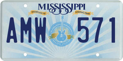 MS license plate AMW571