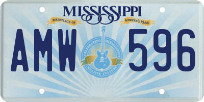 MS license plate AMW596