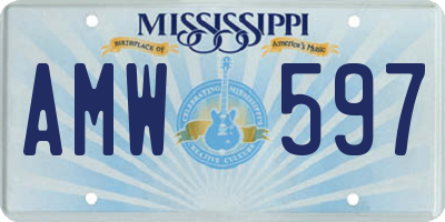 MS license plate AMW597