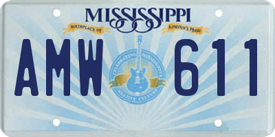 MS license plate AMW611
