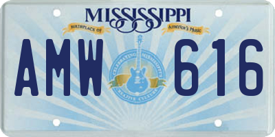 MS license plate AMW616